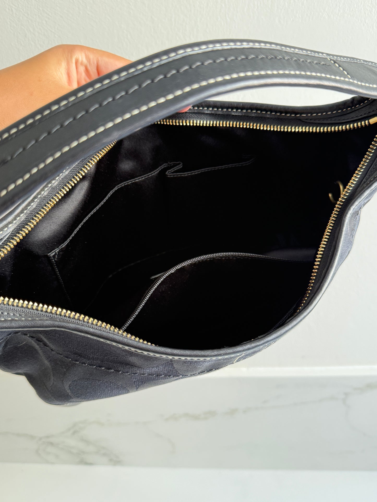 Coach Ergo Black Signature Shoulder Bag