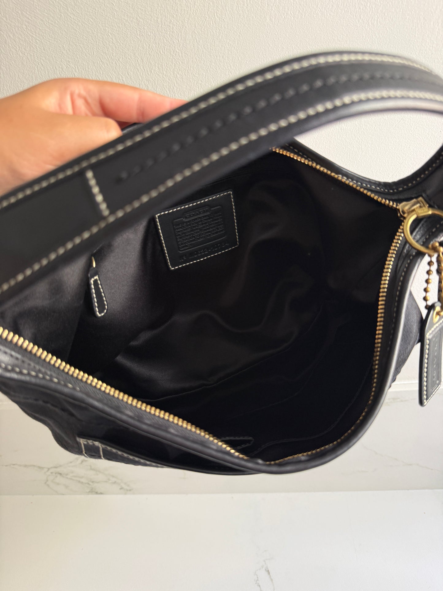 Coach Ergo Black Signature Shoulder Bag