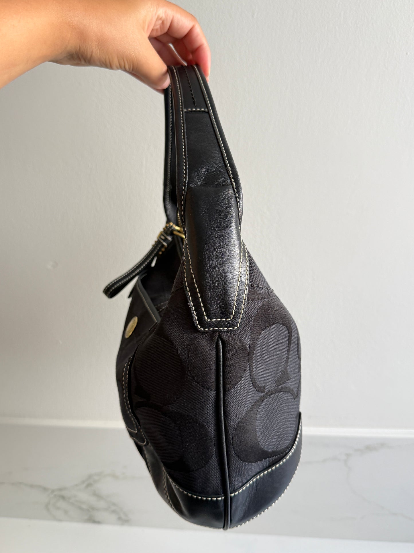 Coach Ergo Black Signature Shoulder Bag