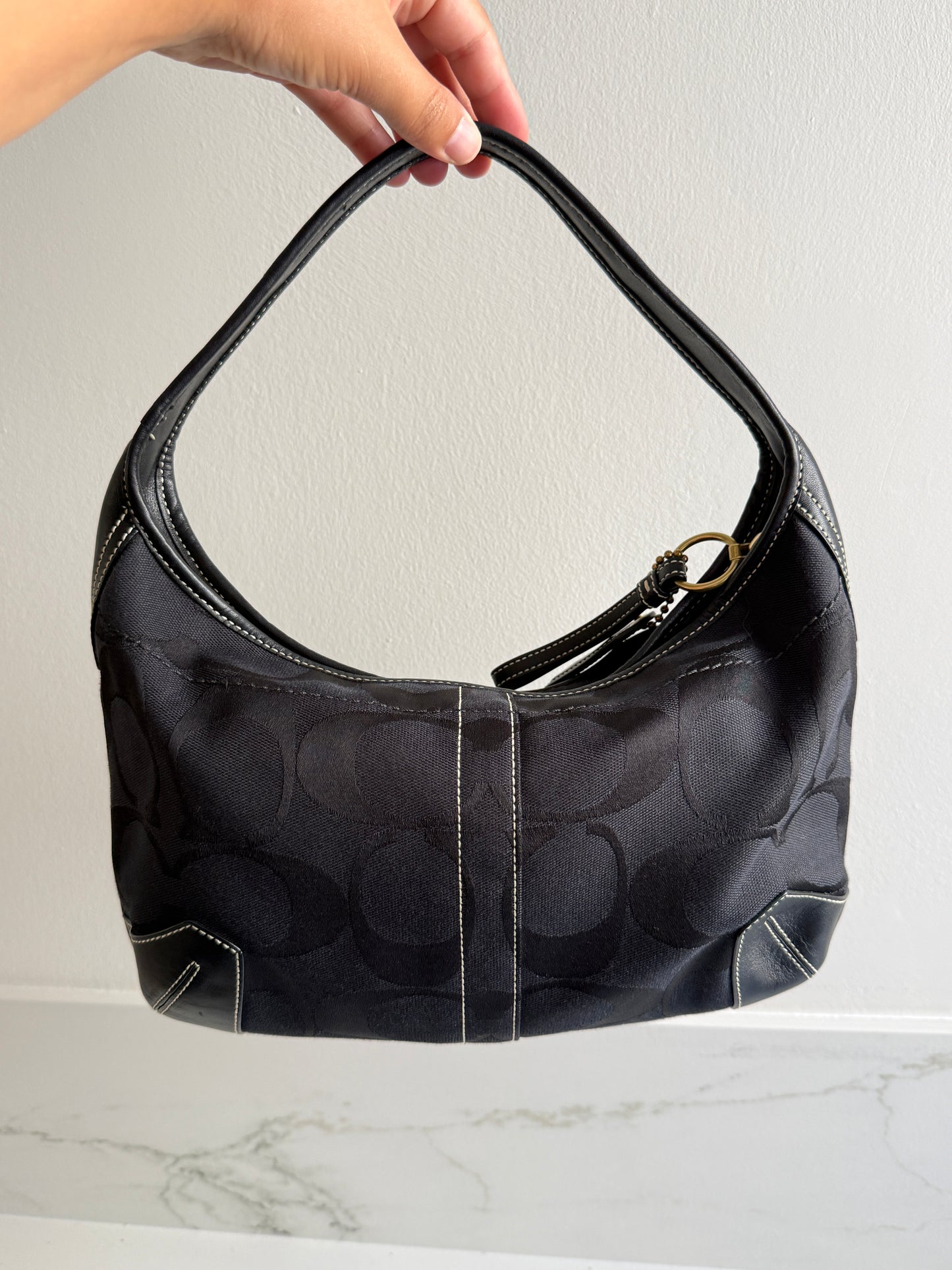 Coach Ergo Black Signature Shoulder Bag