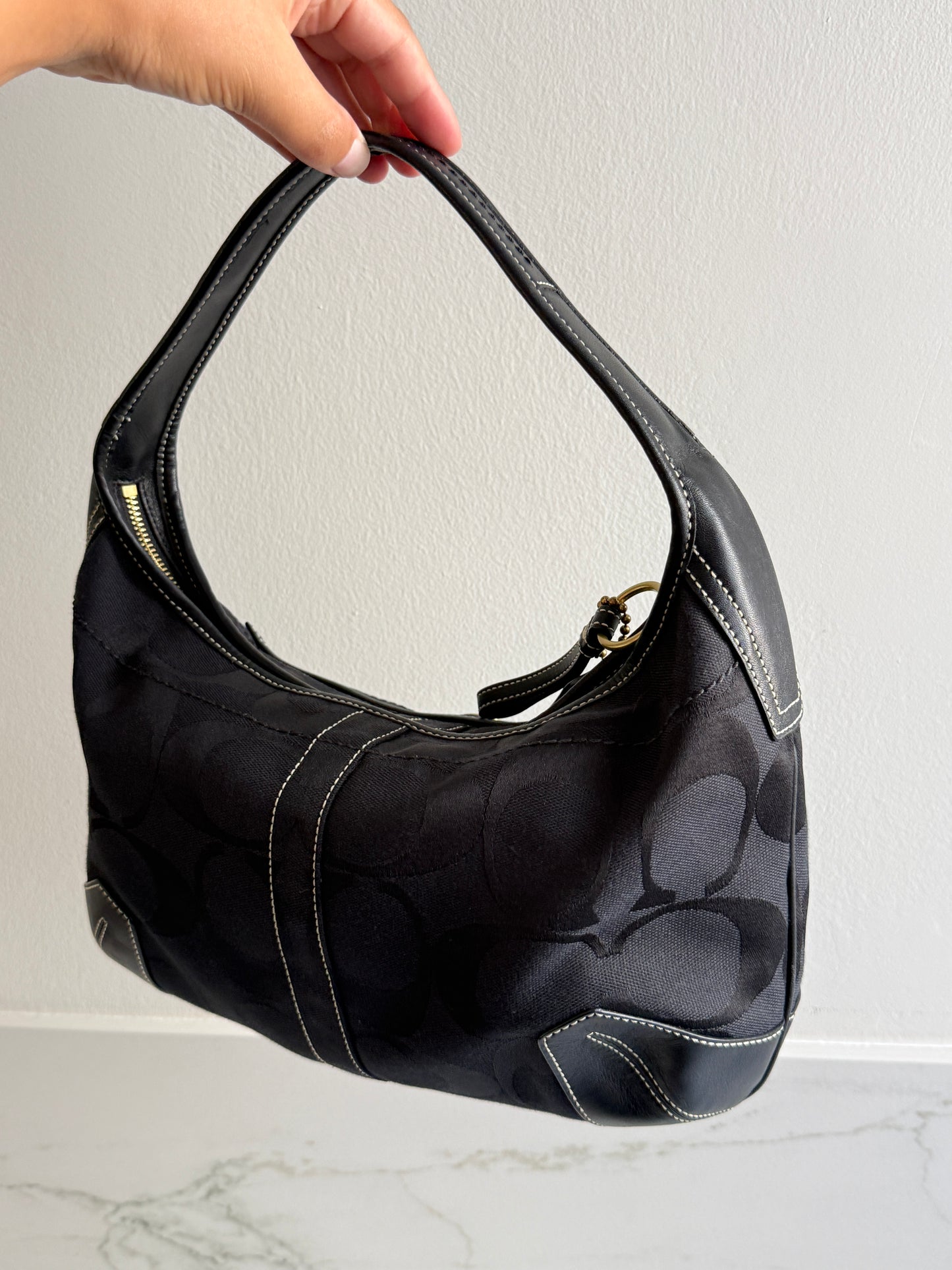 Coach Ergo Black Signature Shoulder Bag