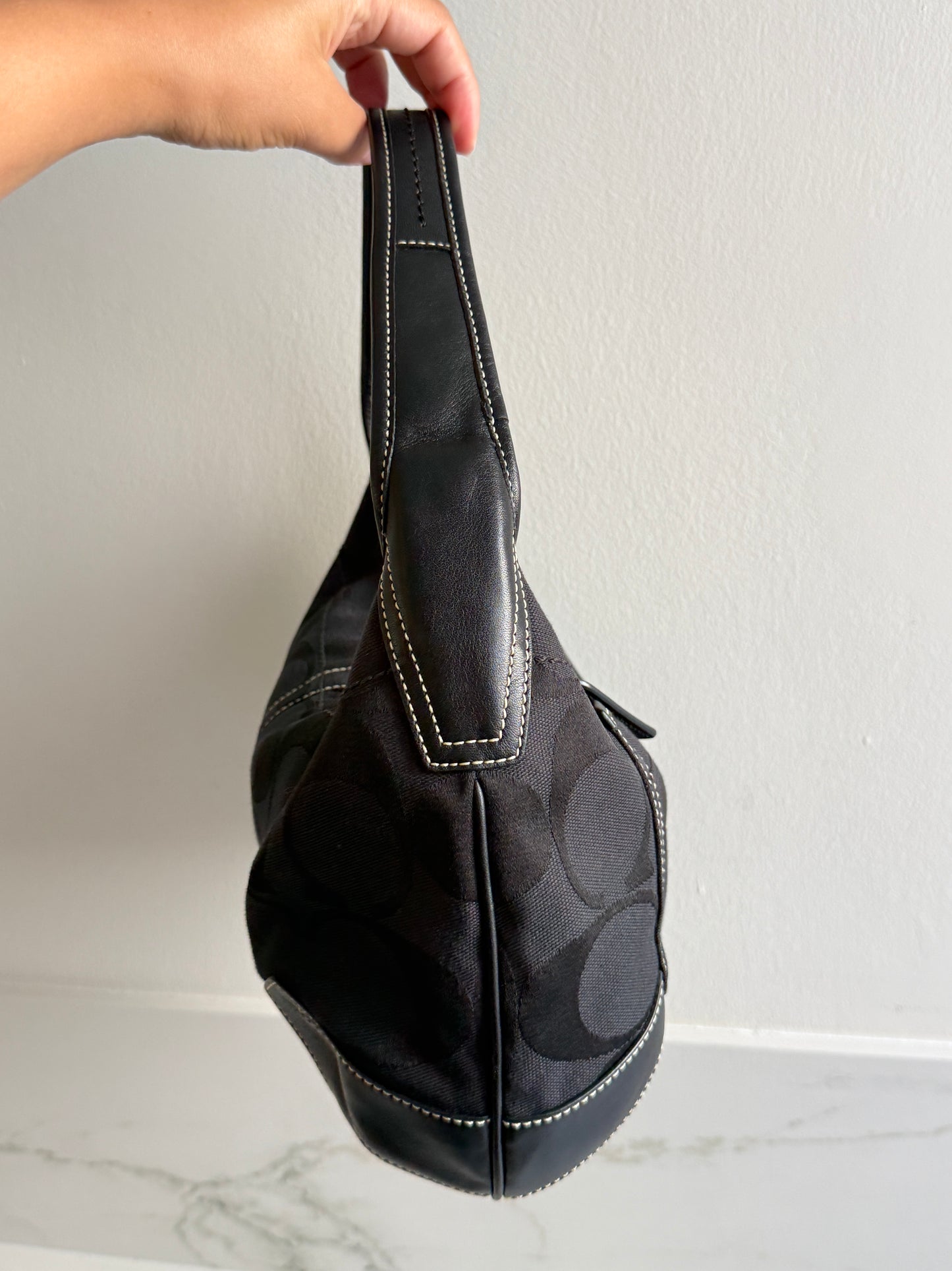 Coach Ergo Black Signature Shoulder Bag