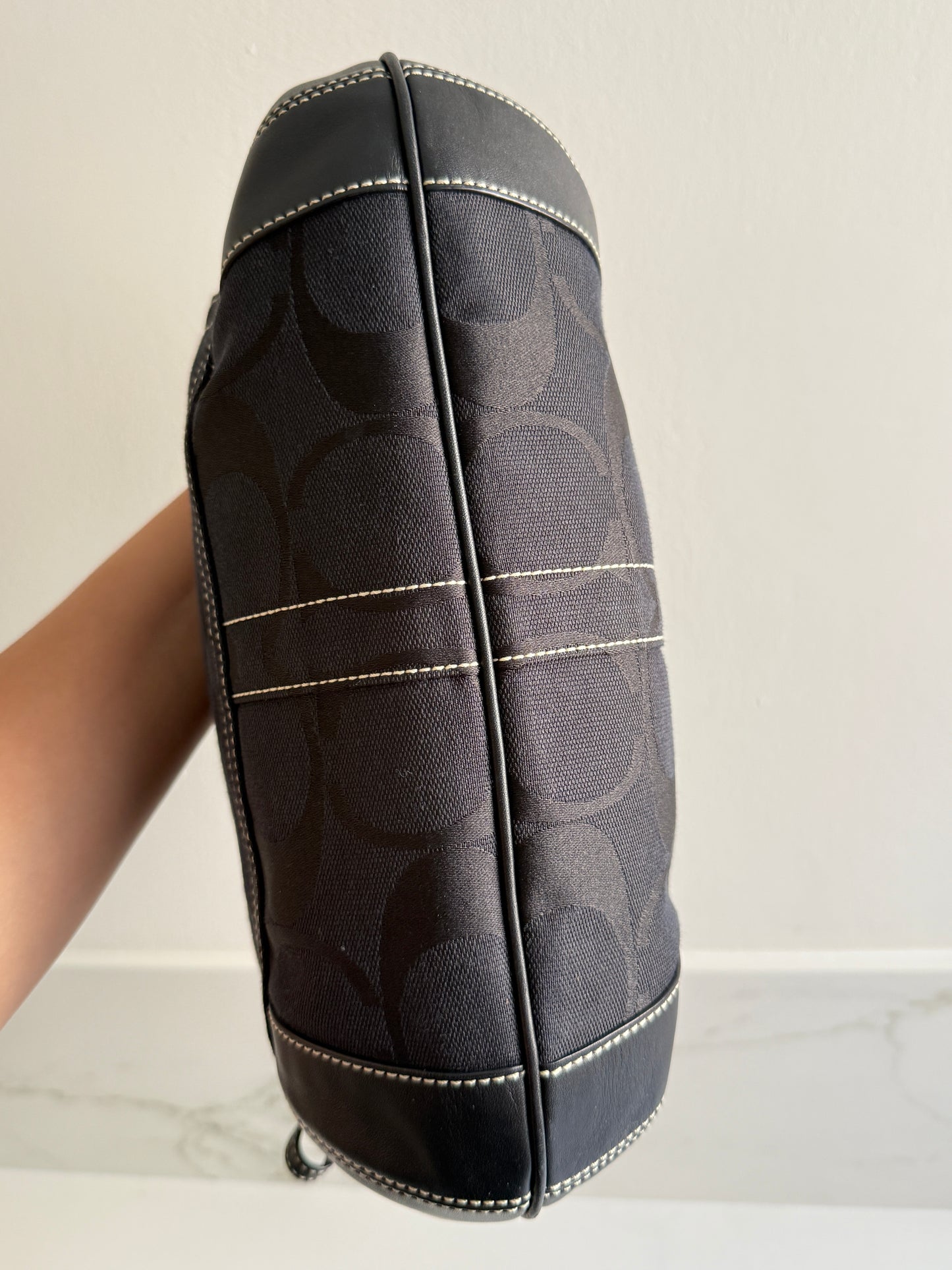 Coach Ergo Black Signature Shoulder Bag