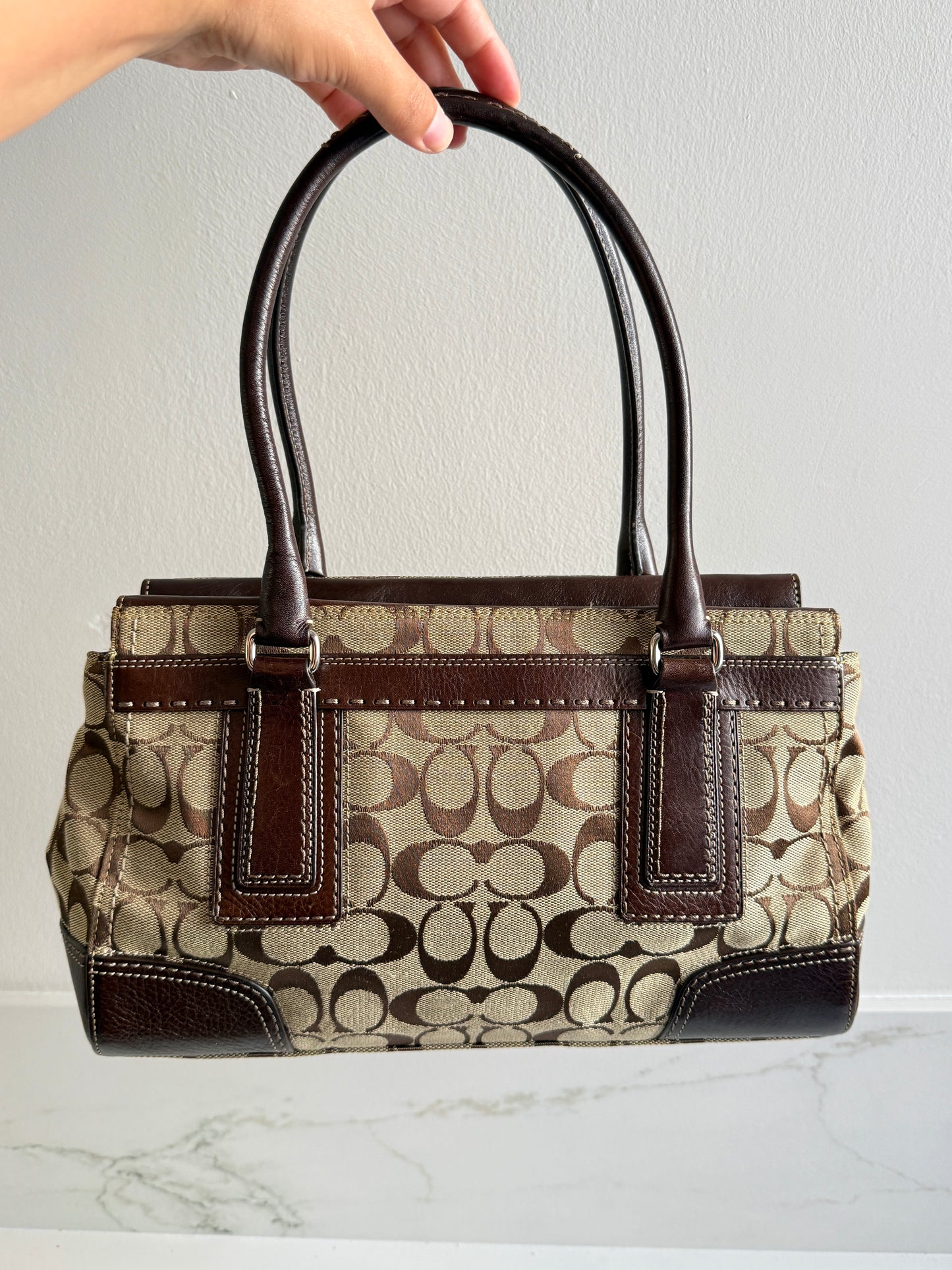 Rare Coach Hampton Signature Shoulder Bag