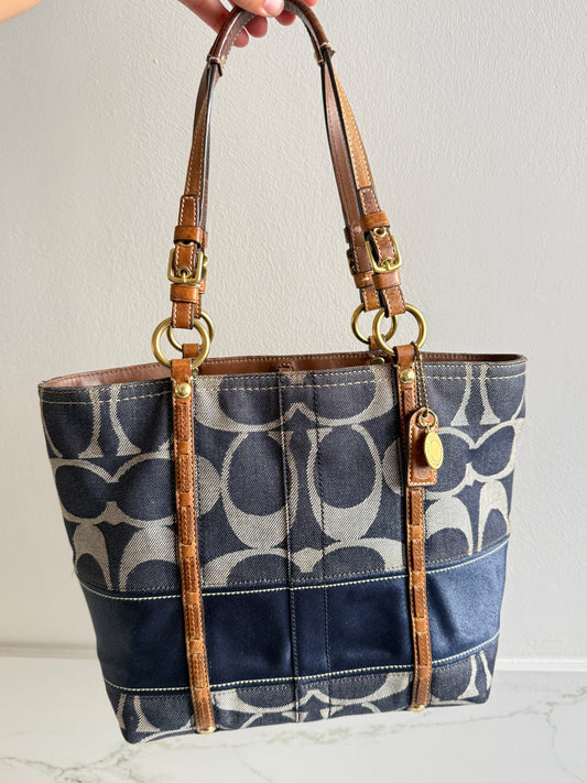 Coach Legacy Signature Denim Shoulder Bag