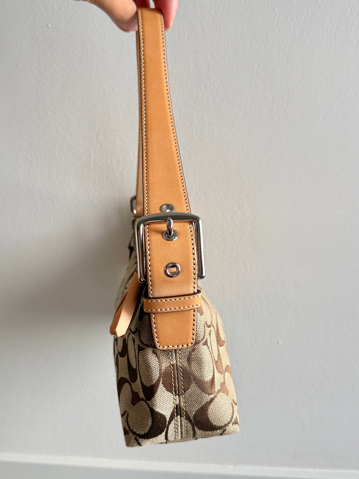 Rare Coach East West Demi Baguette Bag