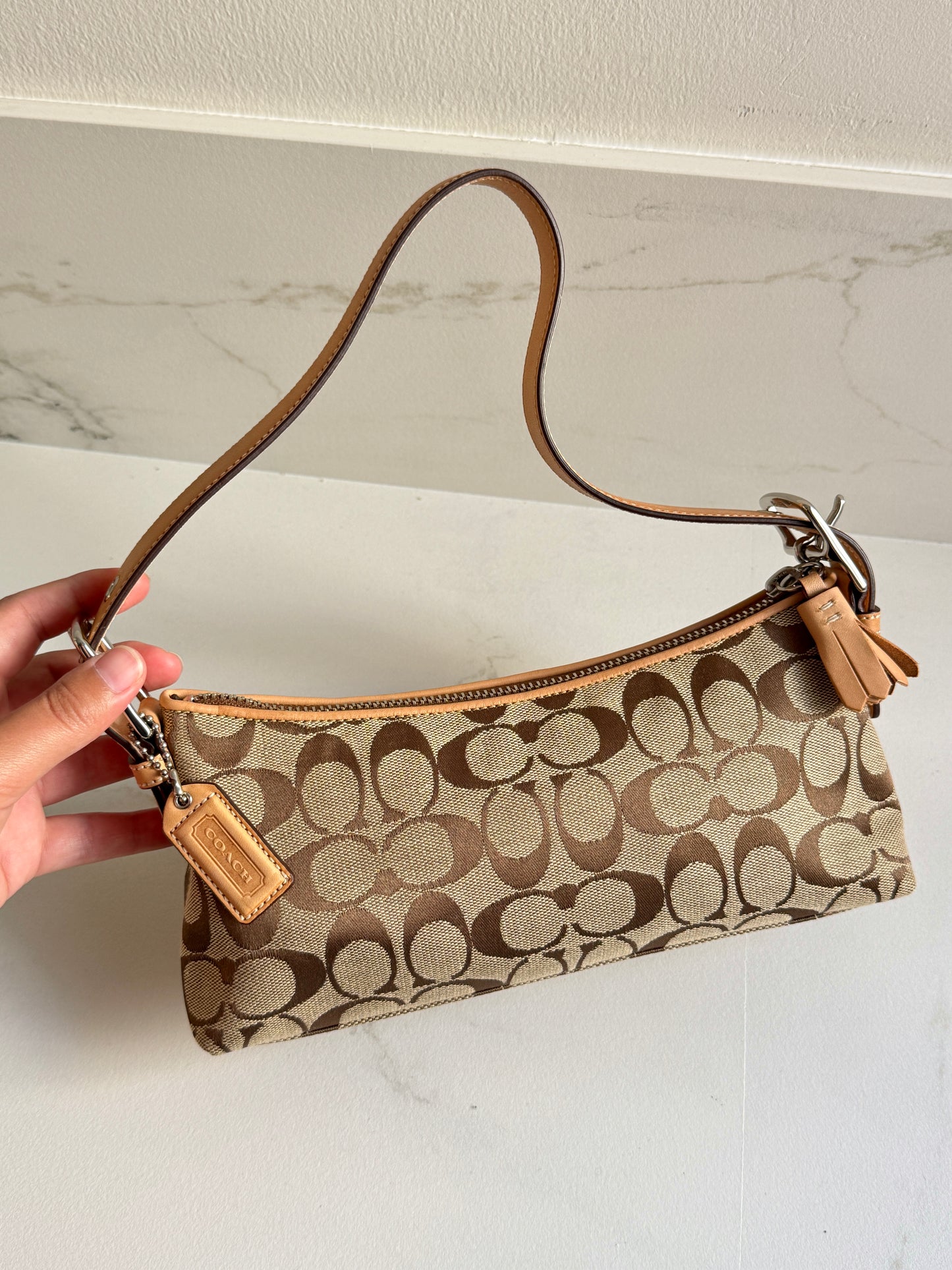 Rare Coach East West Demi Baguette Bag