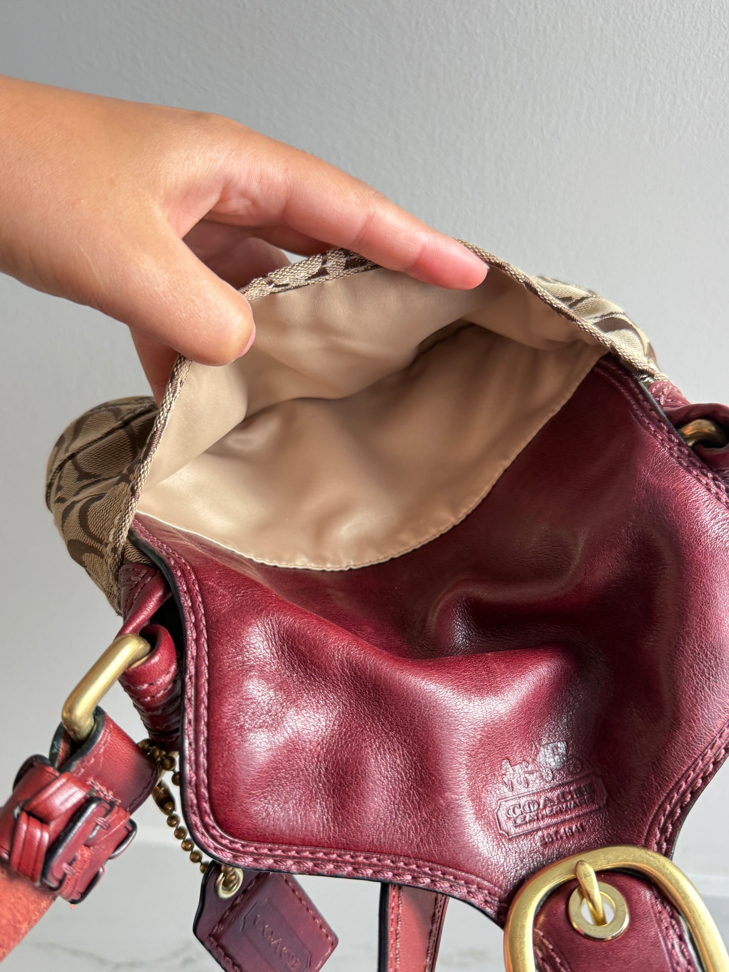 Super Rare Coach Bleecker Signature Shoulder Bag