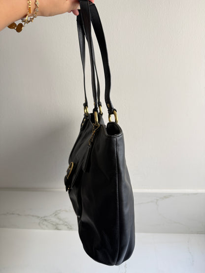 Coach Campbell Black Leather Shoulder Bag