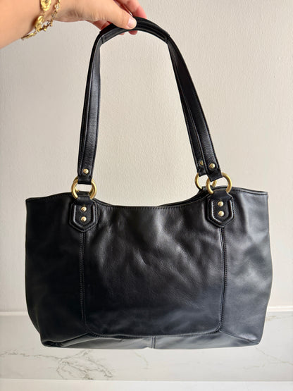 Coach Campbell Black Leather Shoulder Bag
