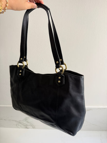 Coach Campbell Black Leather Shoulder Bag