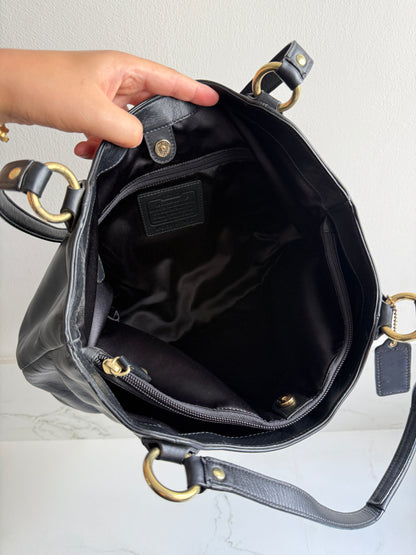 Coach Campbell Black Leather Shoulder Bag