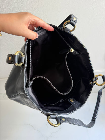 Coach Campbell Black Leather Shoulder Bag