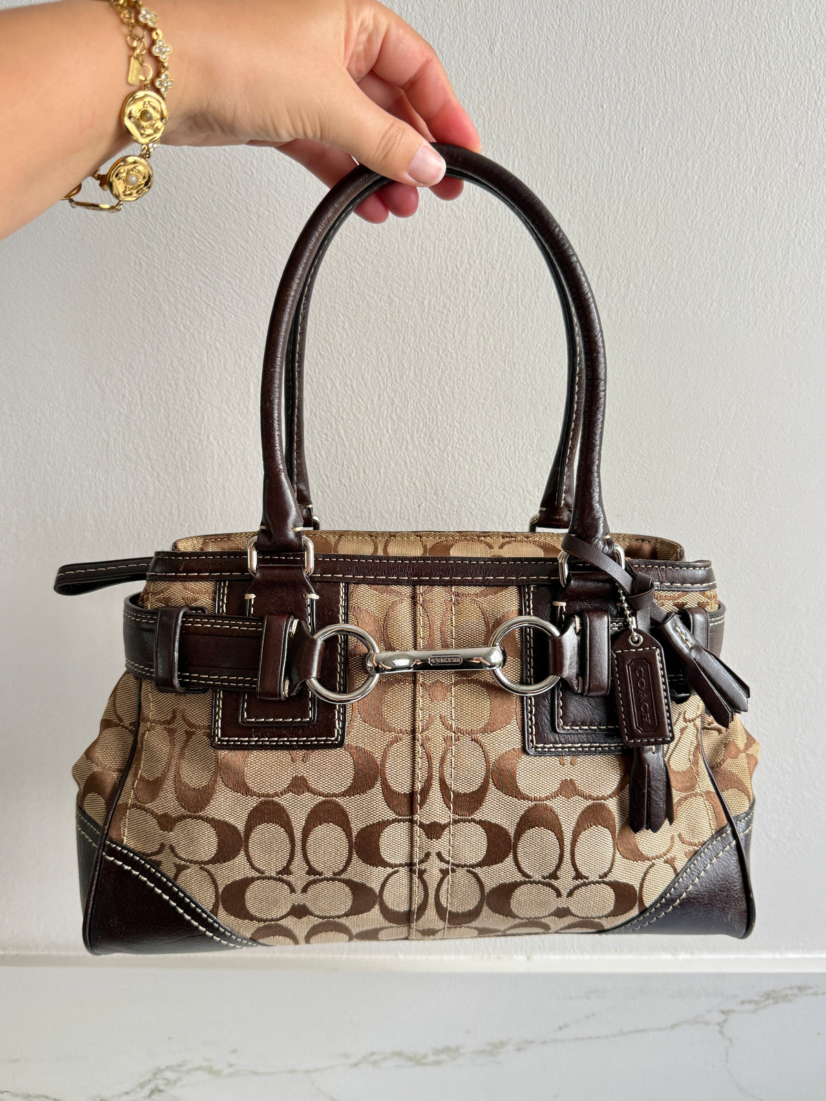 Coach Hampton Signature Shoulder Bag, Medium