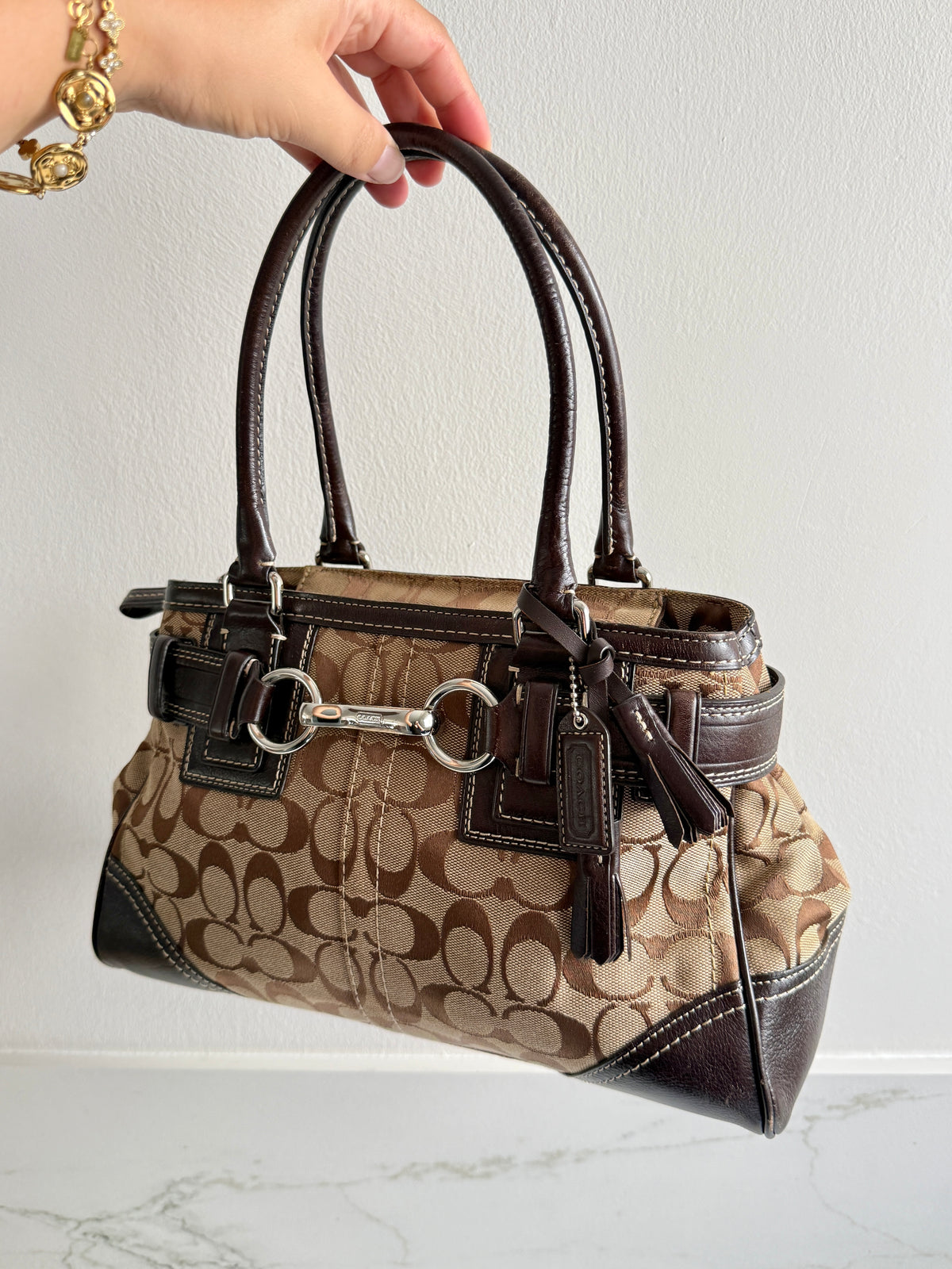 Coach Hampton Signature Shoulder Bag, Medium
