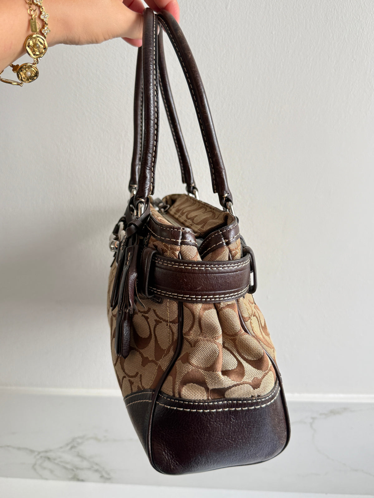 Coach Hampton Signature Shoulder Bag, Medium