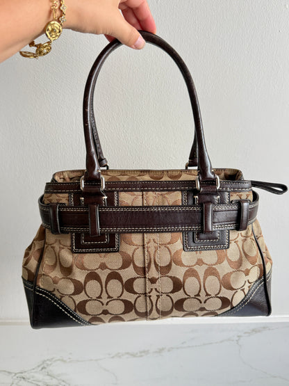 Coach Hampton Signature Shoulder Bag, Medium