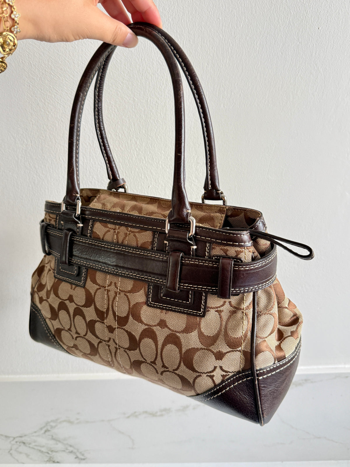 Coach Hampton Signature Shoulder Bag, Medium