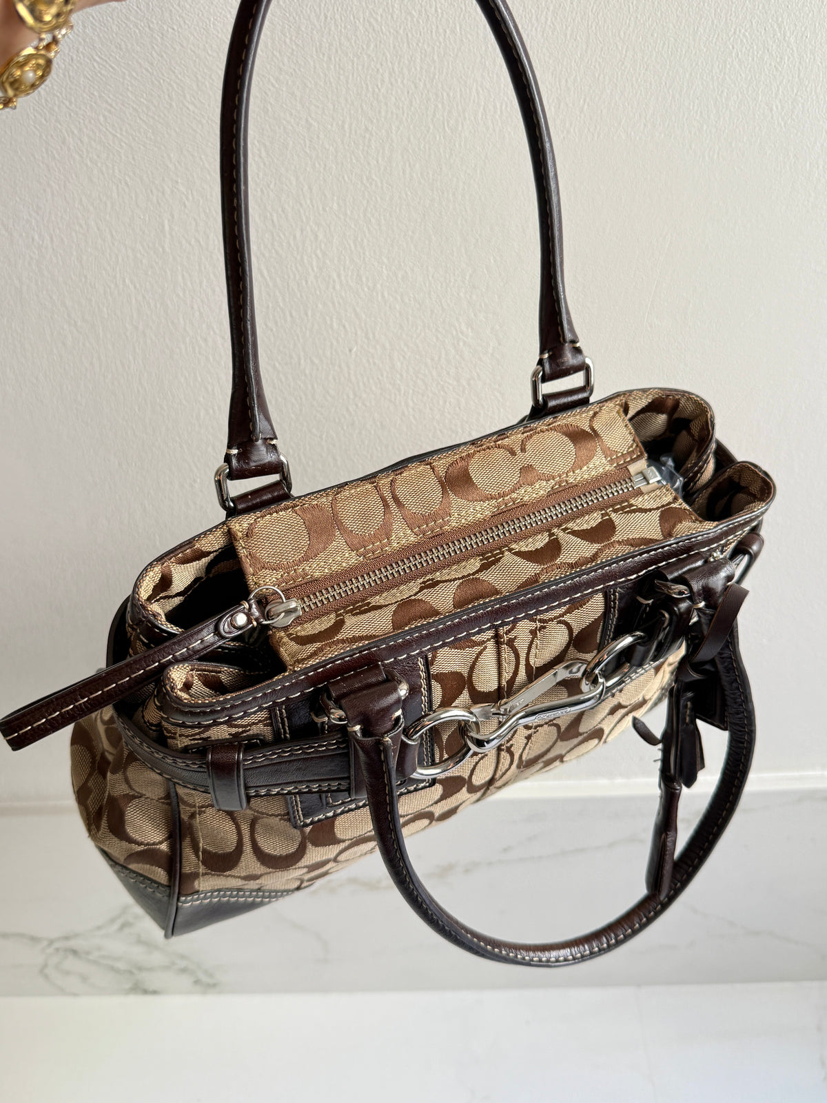Coach Hampton Signature Shoulder Bag, Medium
