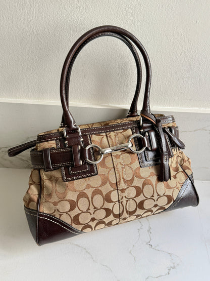 Coach Hampton Signature Shoulder Bag, Medium