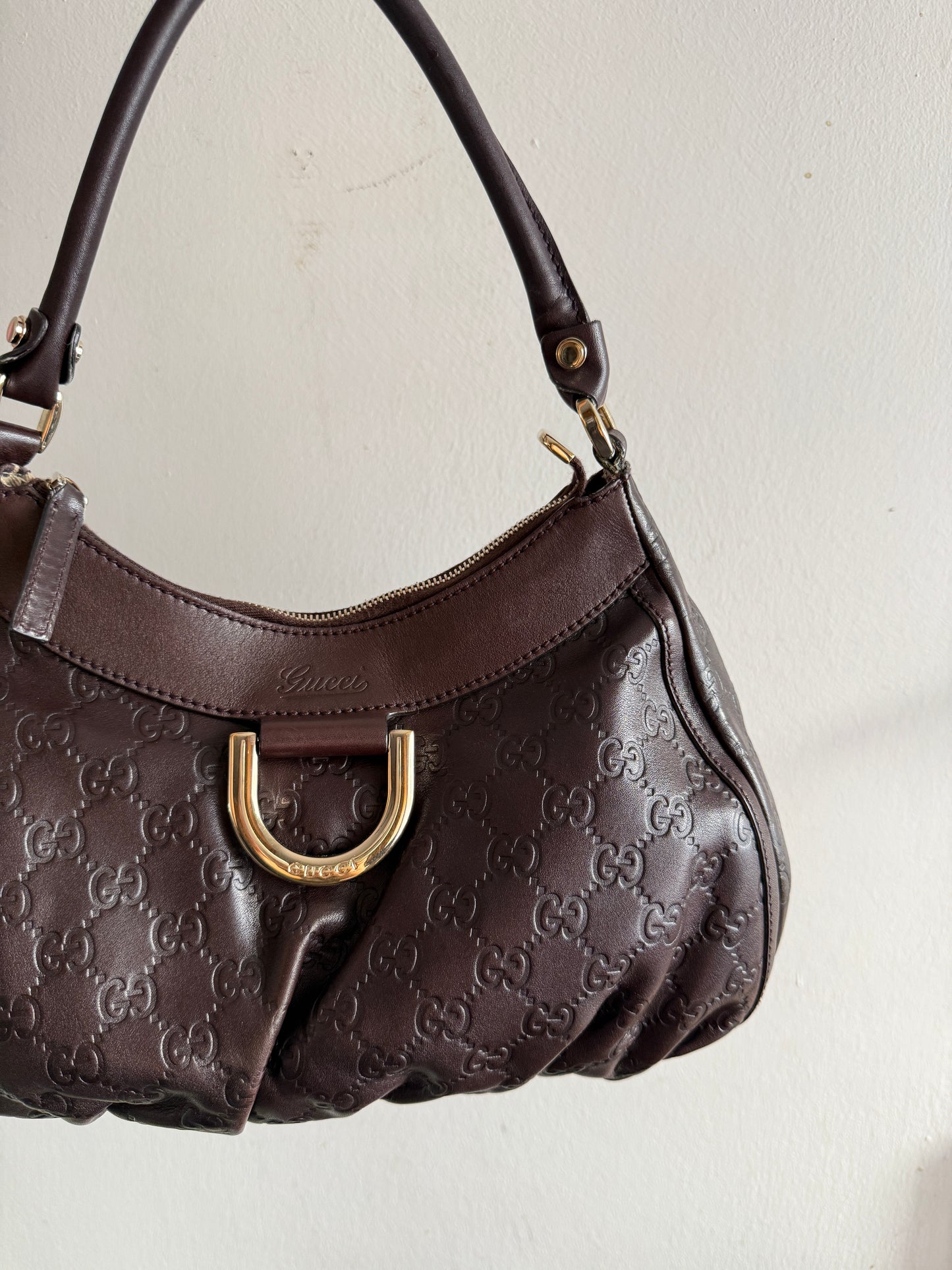 Super Rare Gucci Abbey D Ring Leather Shoulder Bag