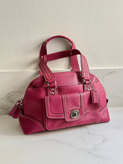 Super Rare Coach Hampton Pebbled Leather Shoulder Bag