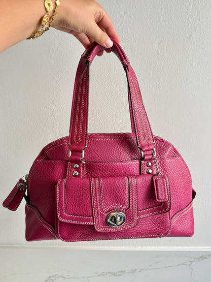 Super Rare Coach Hampton Pebbled Leather Shoulder Bag