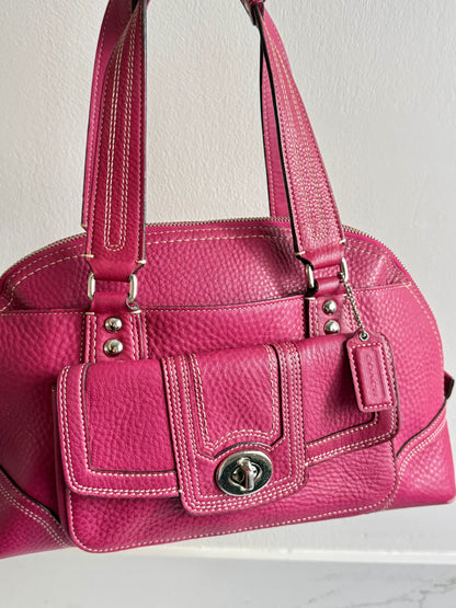 Super Rare Coach Hampton Pebbled Leather Shoulder Bag