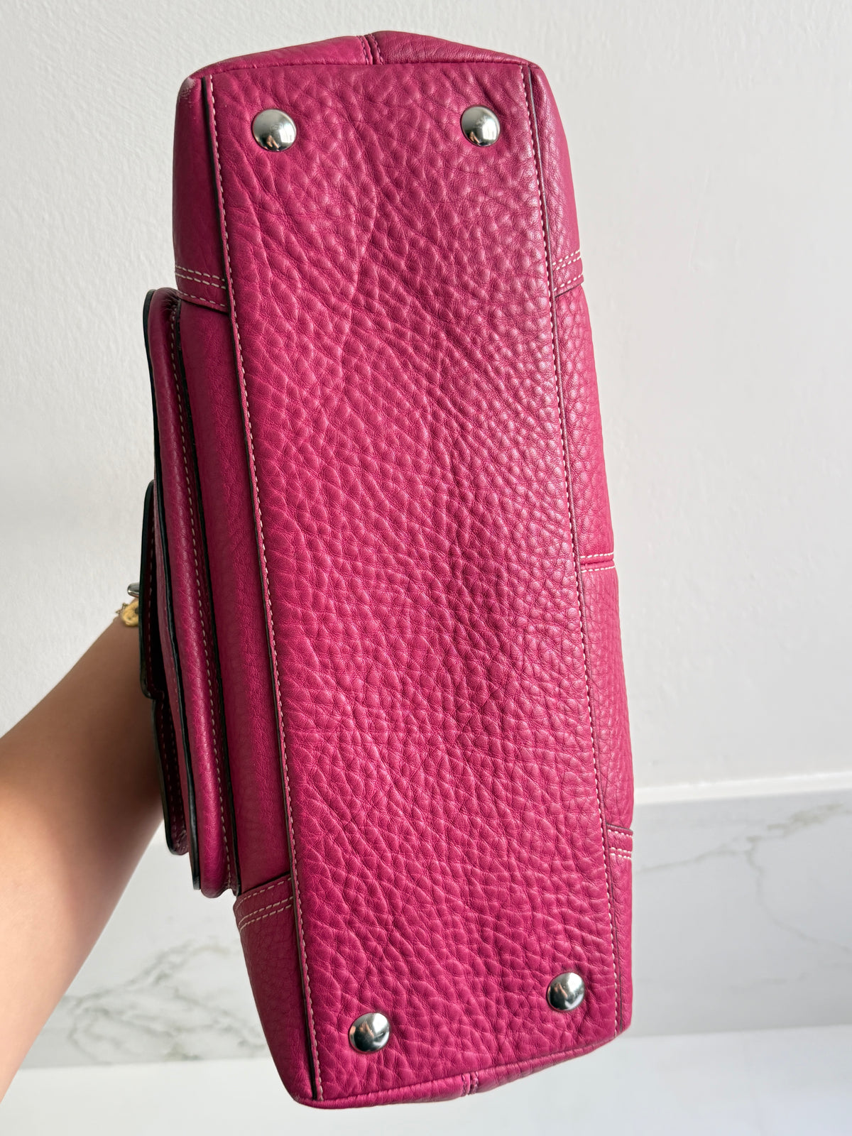Super Rare Coach Hampton Pebbled Leather Shoulder Bag