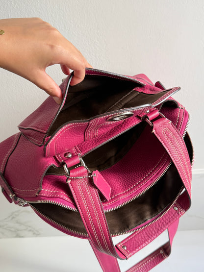 Super Rare Coach Hampton Pebbled Leather Shoulder Bag