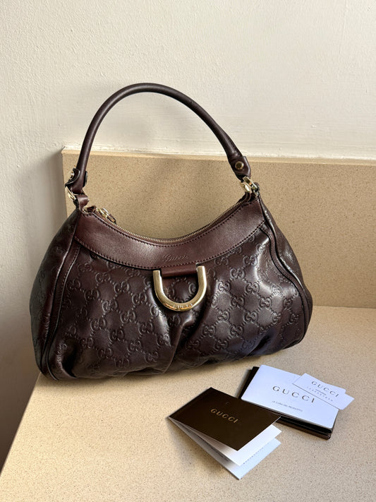 Super Rare Gucci Abbey D Ring Leather Shoulder Bag