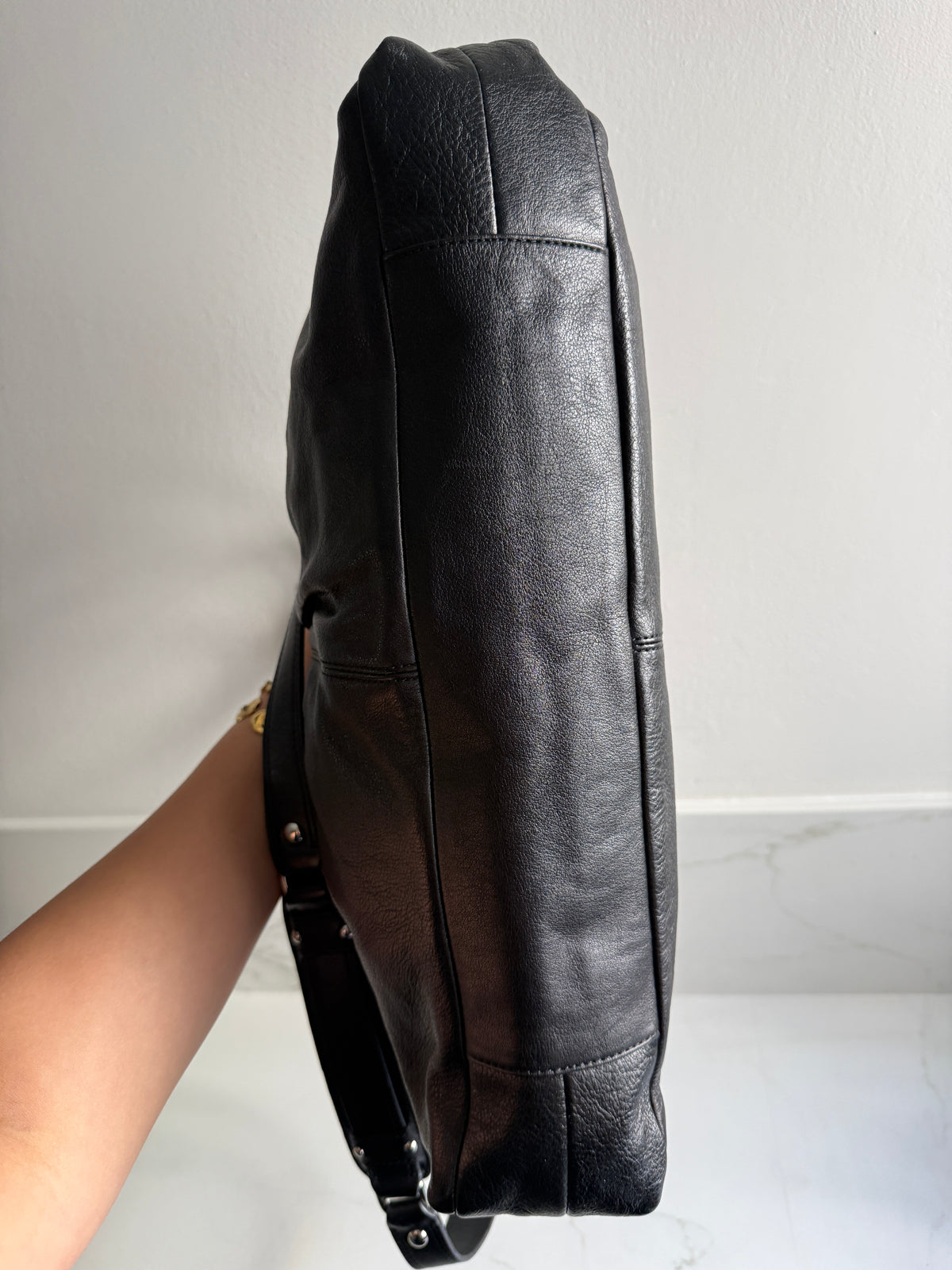 Coach Ashley Black Leather Carryall Shoulder Bag