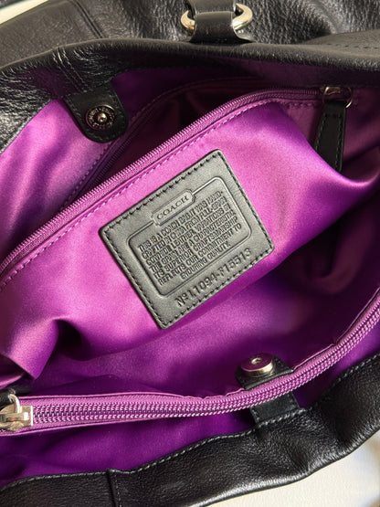 Coach Ashley Black Leather Carryall Shoulder Bag