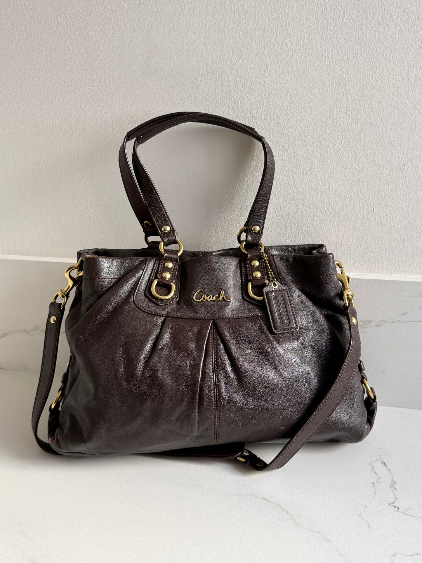 Super Rare Coach Ashley Leather Carryall Shoulder Bag