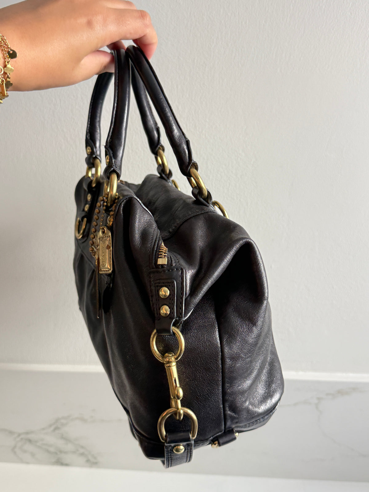 Super Rare Coach Madison Sabrina Black Leather Satchel