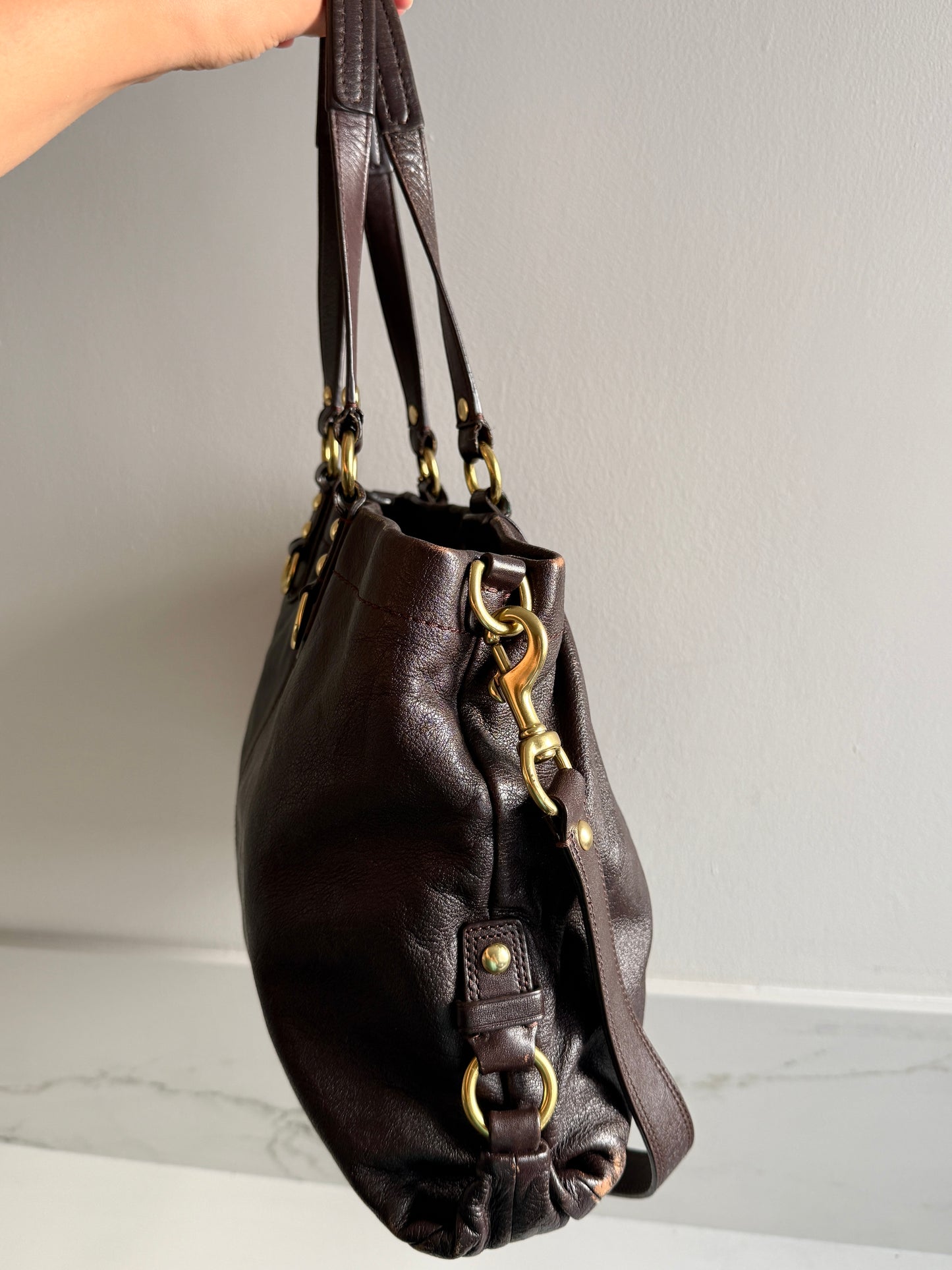 Super Rare Coach Ashley Leather Carryall Shoulder Bag
