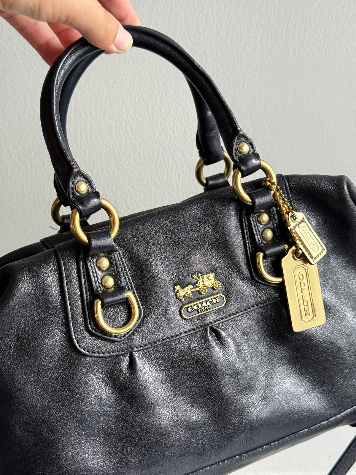 Super Rare Coach Madison Sabrina Black Leather Satchel