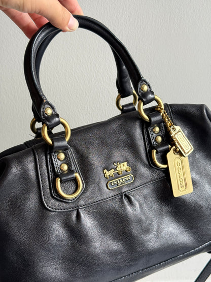 Super Rare Coach Madison Sabrina Black Leather Satchel