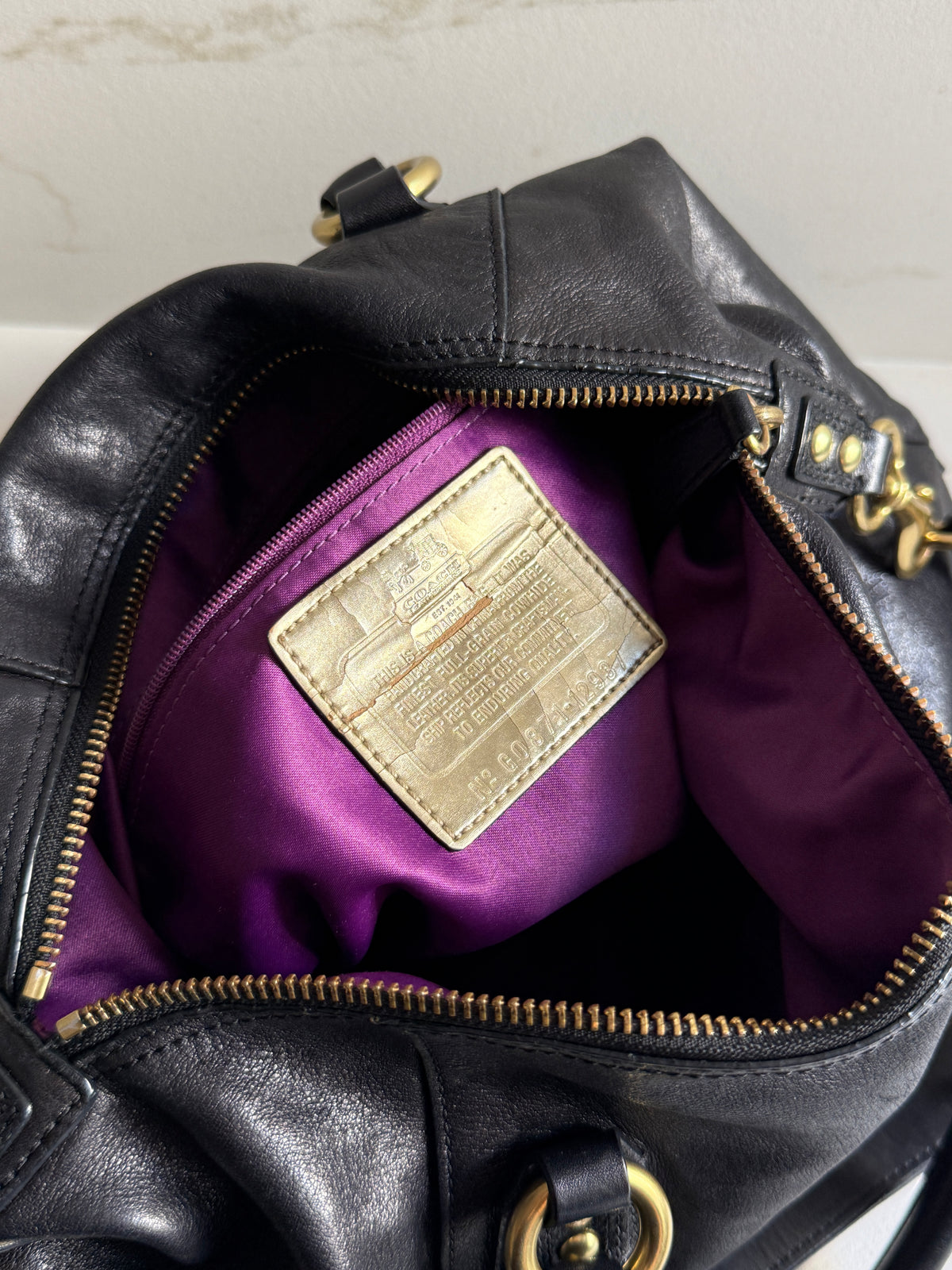 Super Rare Coach Madison Sabrina Black Leather Satchel