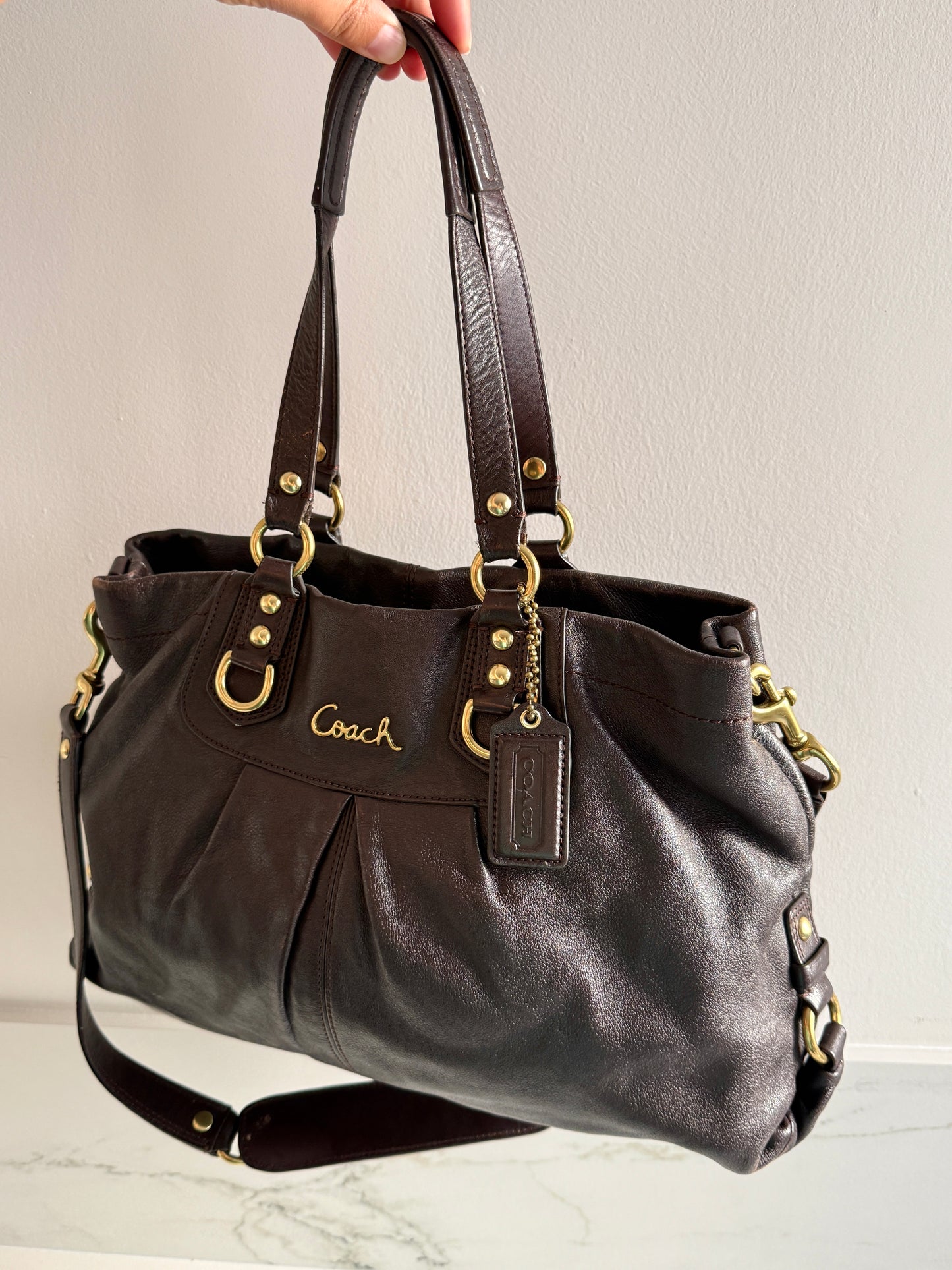 Super Rare Coach Ashley Leather Carryall Shoulder Bag