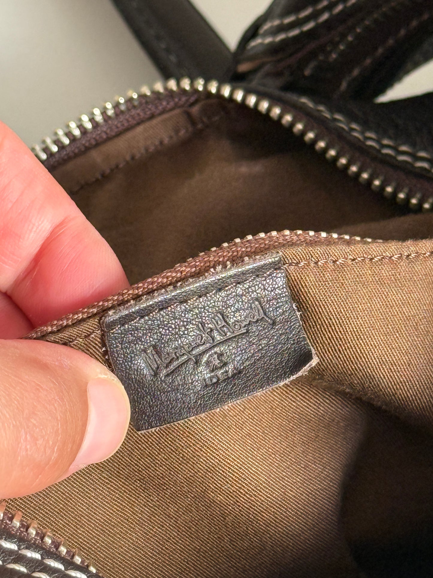 Dark Brown Leather Shoulder Bag