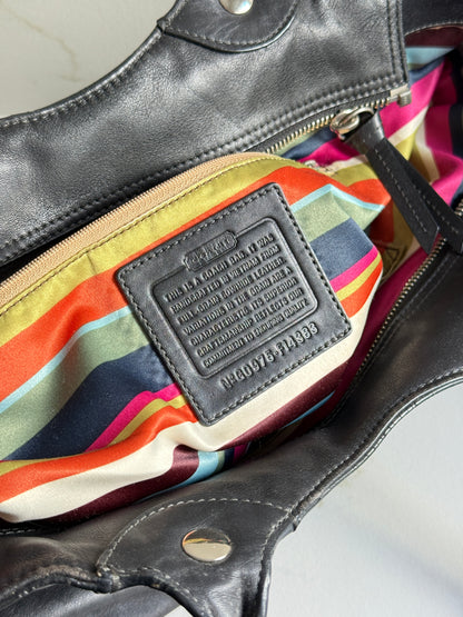 Coach Black Leather Tote Shoulder Bag
