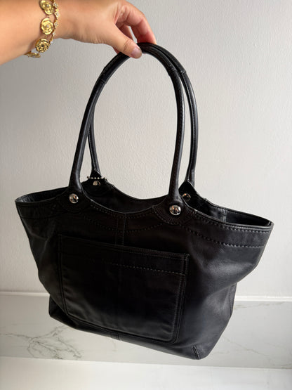 Coach Black Leather Tote Shoulder Bag