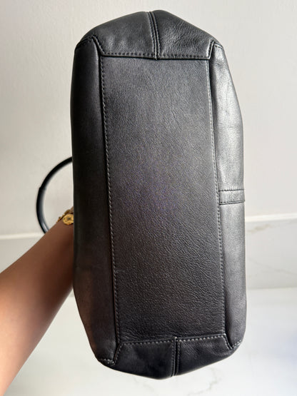 Coach Black Leather Tote Shoulder Bag