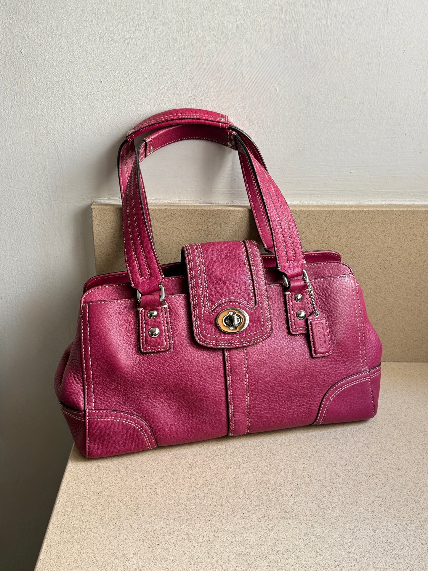 Super Rare Coach Hampton Pebbled Leather