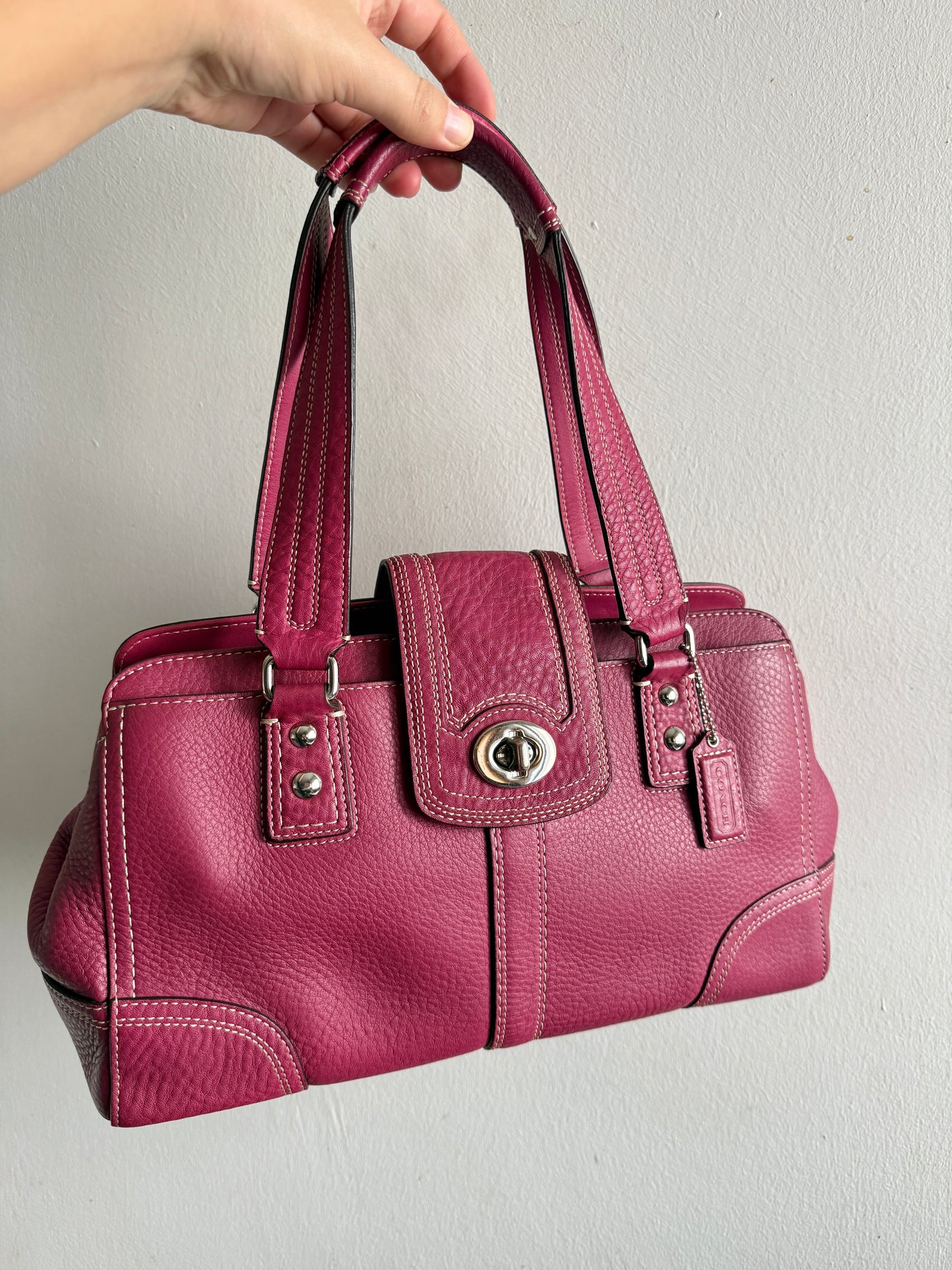 Super Rare Coach Hampton Pebbled Leather