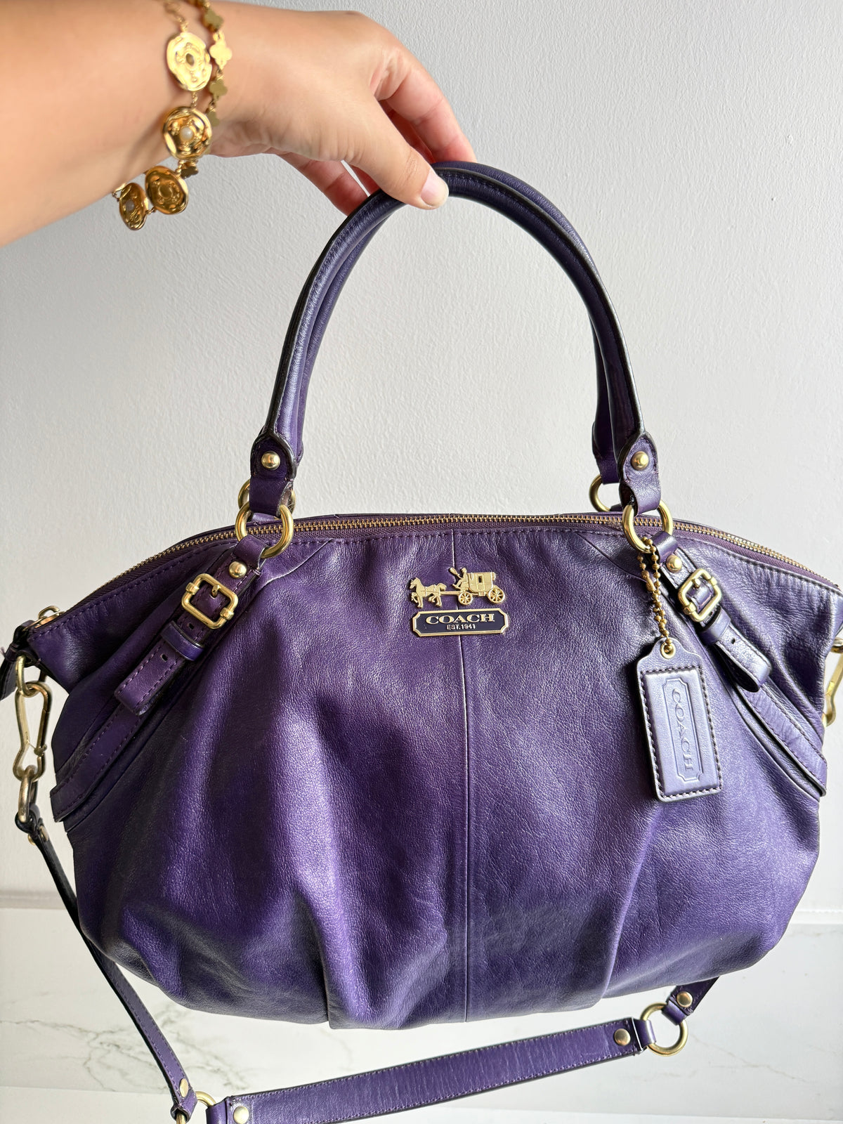 Coach Madison Sophia Leather Shoulder Bag, Large