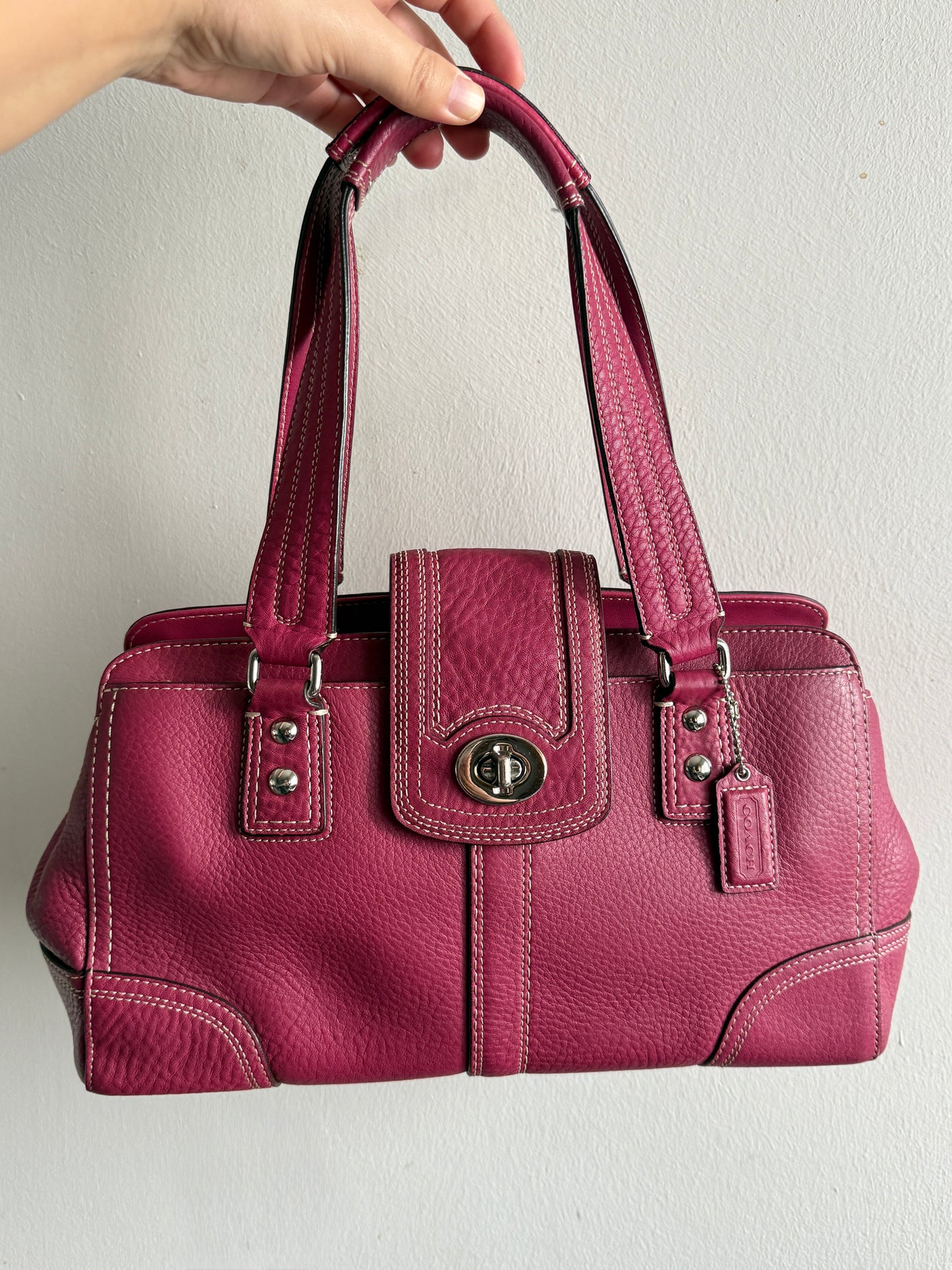 Super Rare Coach Hampton Pebbled Leather