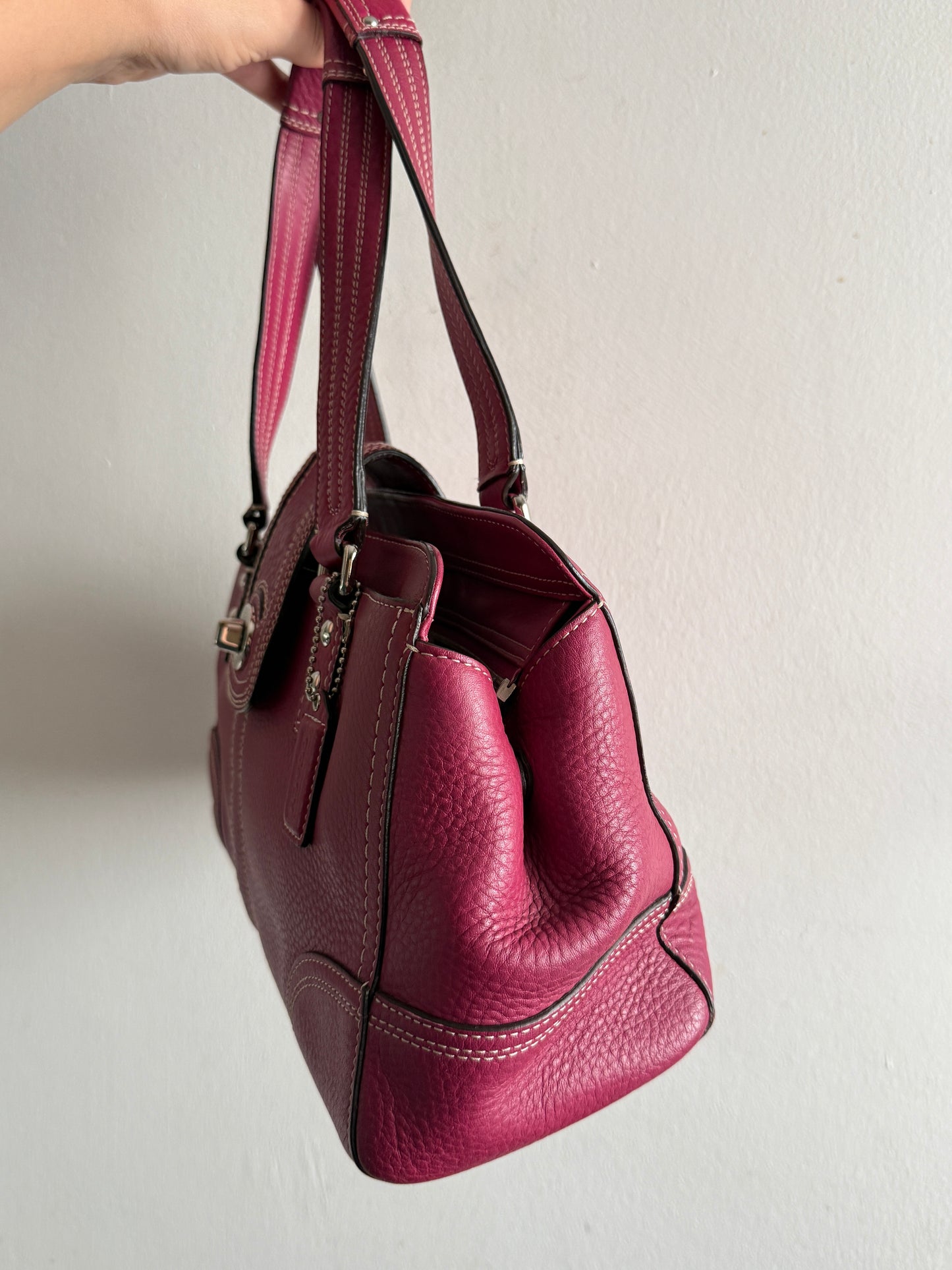 Super Rare Coach Hampton Pebbled Leather