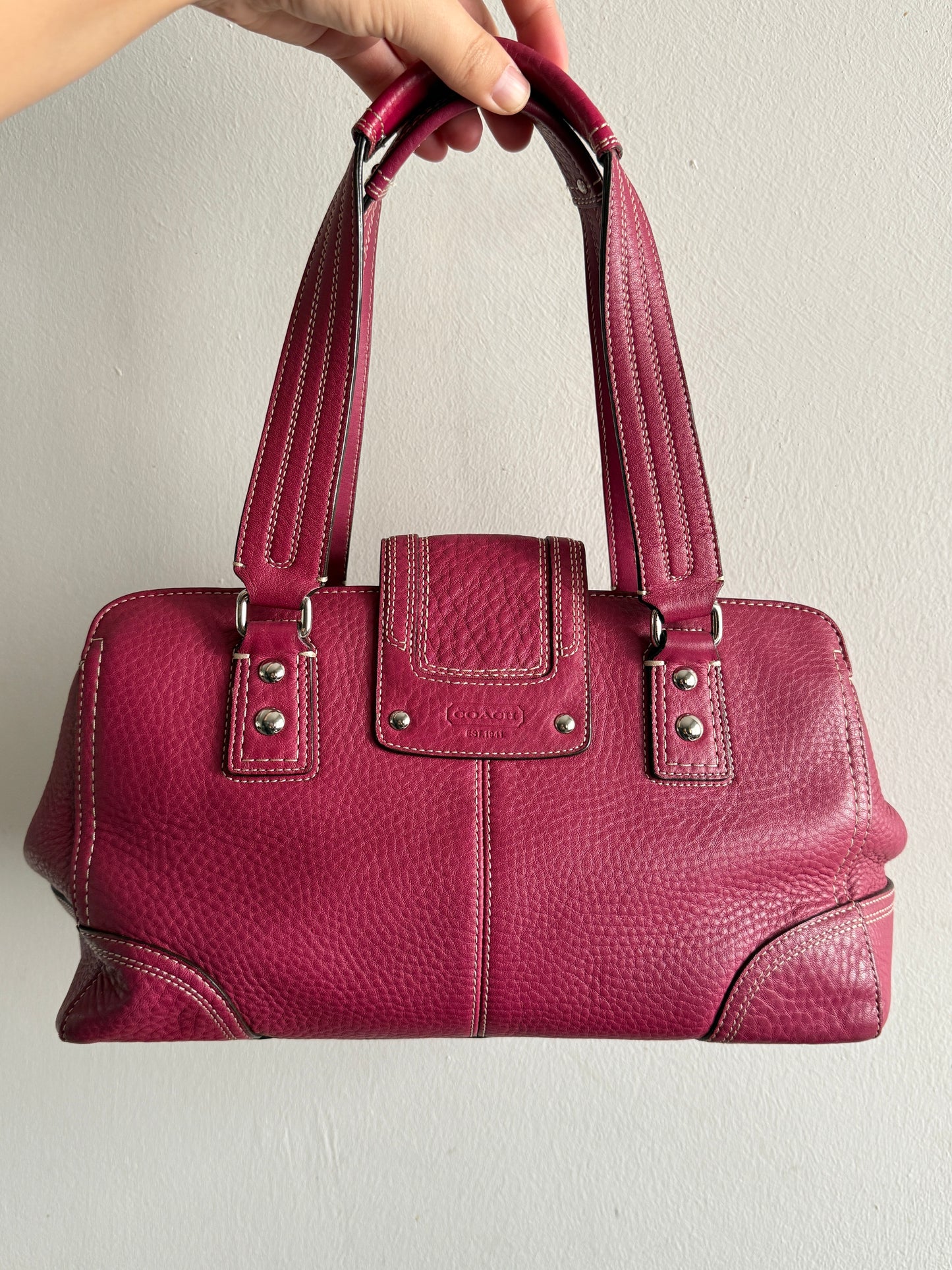 Super Rare Coach Hampton Pebbled Leather